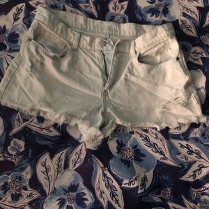Distressed booty shorts